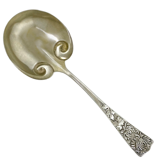 #00615 - Shiebler Sterling Chrysanthemum Berry Spoon