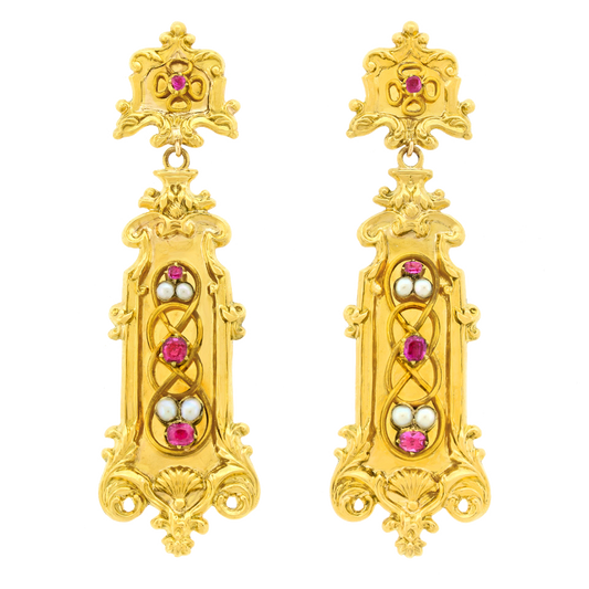 Stunning Baroque Revival Dangle Earrings