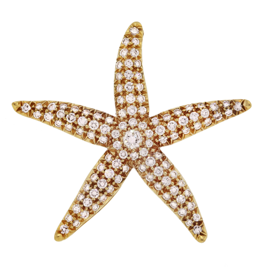 Tiffany & Co. Diamond Starfish Brooch 18k c1990