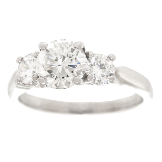 Gorgeous Three Stone Diamond Engagement Ring in Platinum