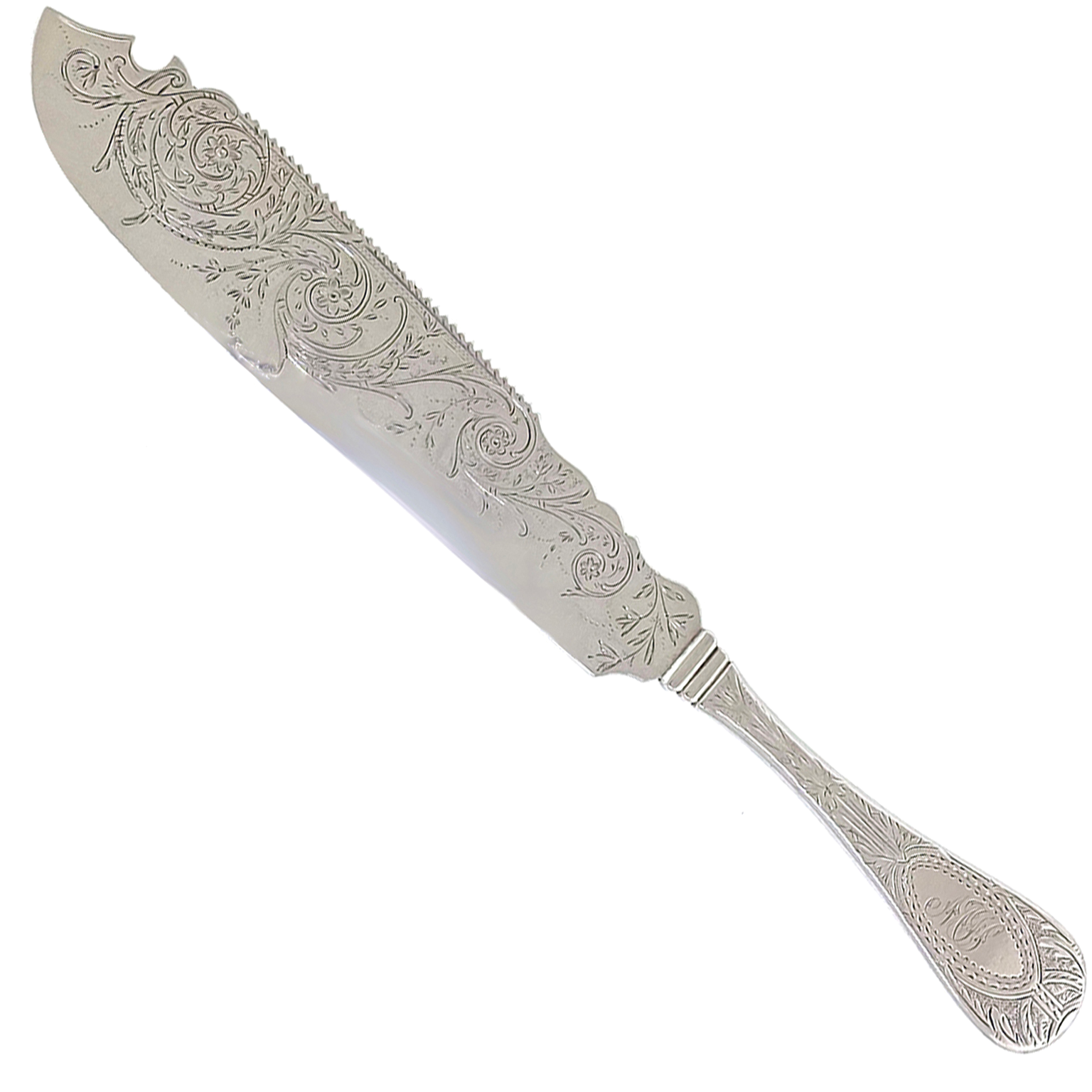 15316 - Coin and Sterling Silver Cake Knife c1860s, John Westervelt