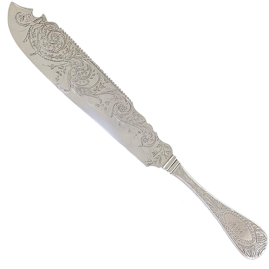 #15316 - Coin and Sterling Silver Cake Knife c1860s, John Westervelt