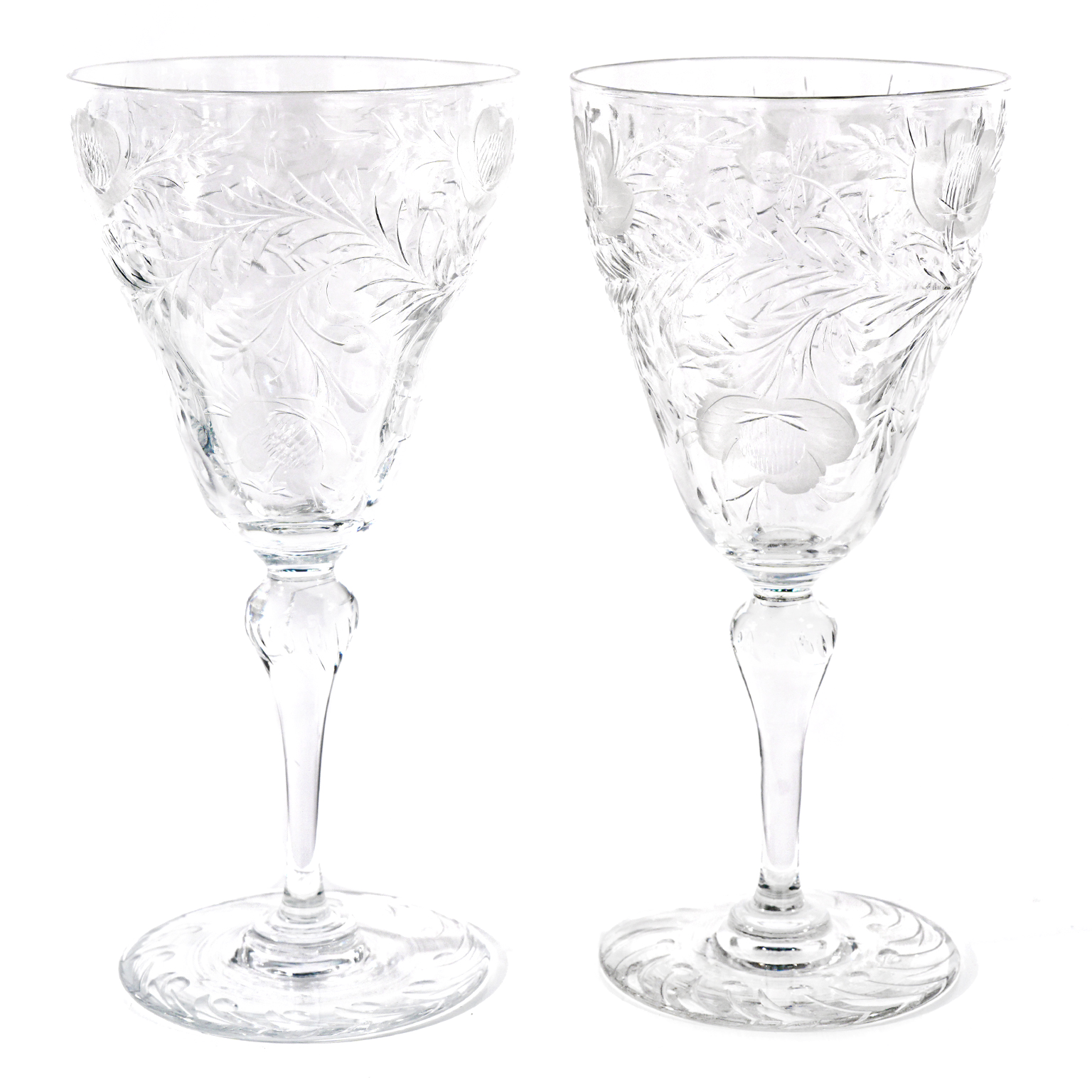 Spectacular Set of 24 Thomas b Rock Crystal Water Goblets