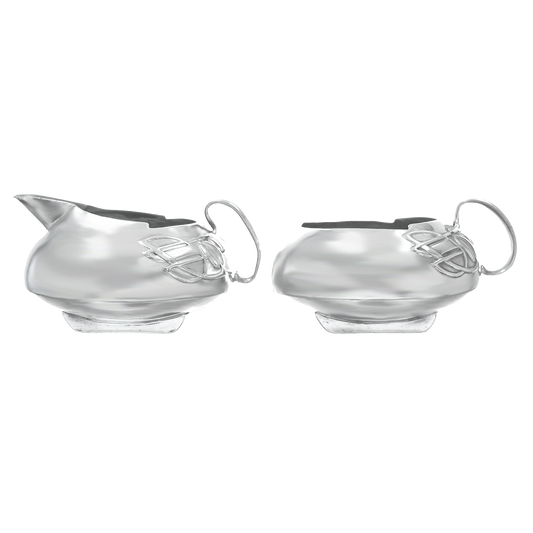 #20452 - Tudric Pewter Sugar And Creamer Designed By Archibold Knox For Liberty Of London C1902-20S