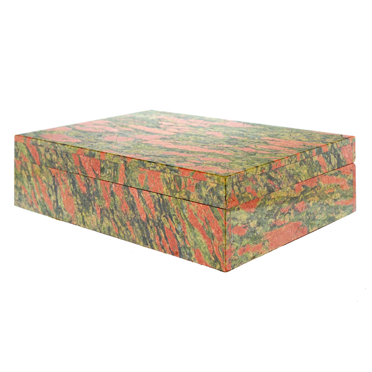 #20485 - Italian Hardstone (Rhodonite) Box c1970s