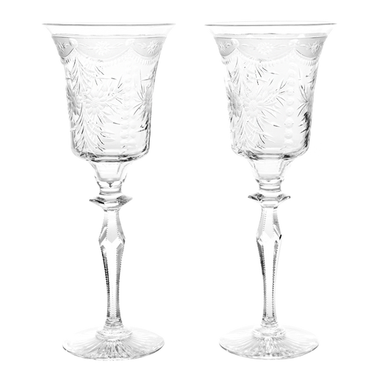 #22052 - 12 Pairpoint Very Tall Water Goblets, Wickham Pattern