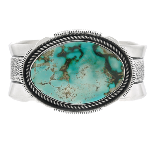 Navajo Tufa Cast Turquoise Cuff Bracelet c1990s