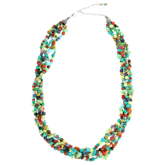 Don Lucas Multi-Stone Necklace Sterling c1990s