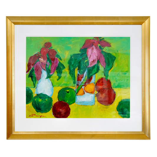 #22220 - Suk Shuglie's Painting "Poinsettias and Apples"