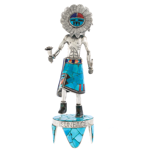 #22276 - Sterling and Turquoise Navajo Sunface Dancer