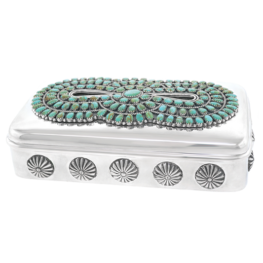 #22673 - Tiffany & Co. Navajo-Element Decorated Sterling Box