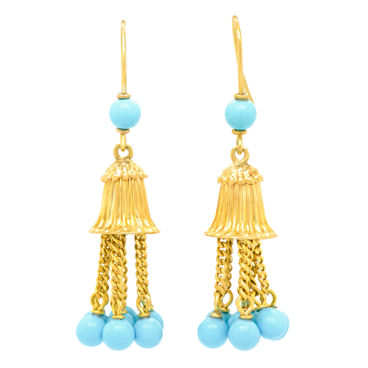 #22779 - Turquoise Tassel Earrings