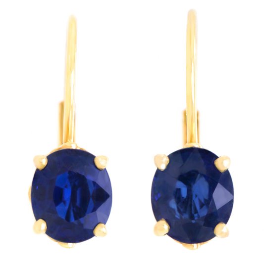 Sapphire-Set Gold Drop Earrings