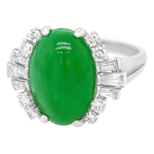 #22981 - Jade and Diamond Ring by F&F Felger