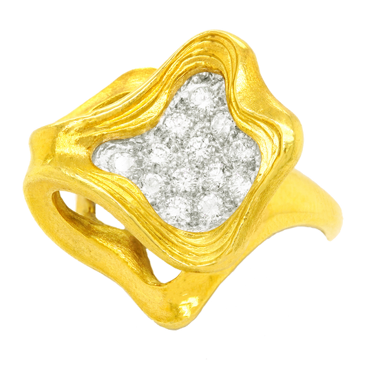#24954 -Gubelin Swiss Modern Diamond-set Gold Ring