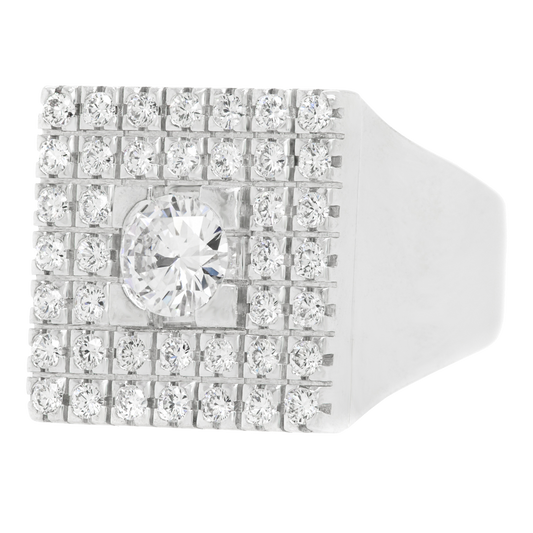 #23013 - Swiss Modern Diamond-set White Gold Ring