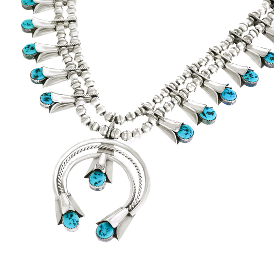 Navajo Sterling Squash Blossom Necklace by Fatoya Yazzie