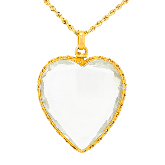 #23263 - Antique Gold and Rock Crystal Heart