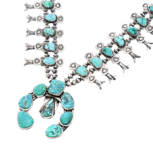 Navajo Sterling Squash Blossom Necklace c1950-60s