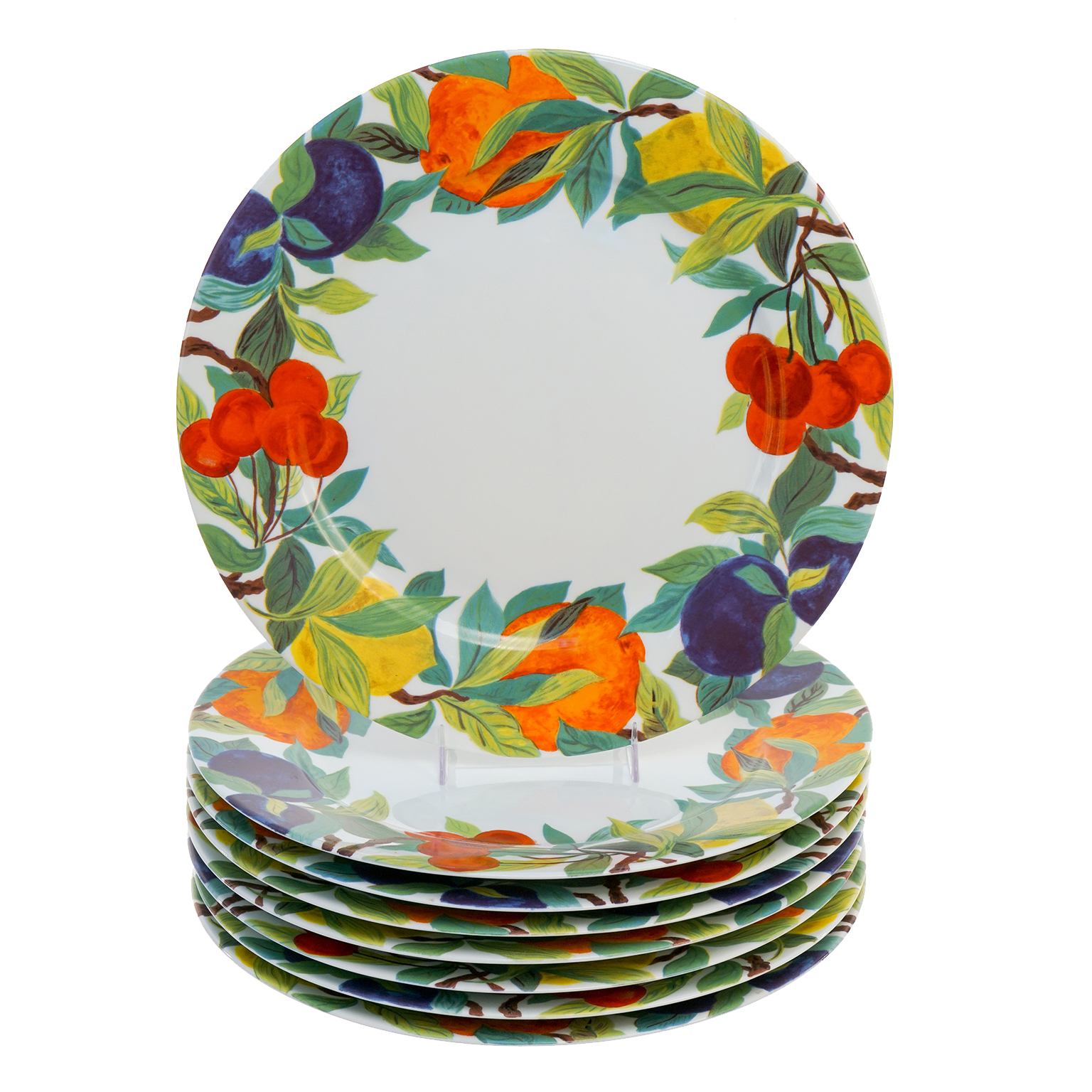 23449 - Laure Japy Paris 8 Chargers in Jardin Blanc Pattern