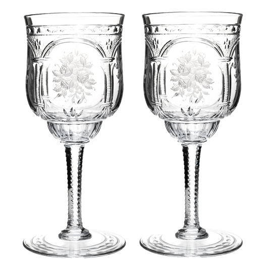 #23489 - Set of 12 Baccarat Vallee Pattern Wine Goblets