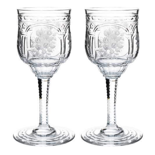 Set of 11 Clear Baccarat Vallee Pattern Cordial Goblets c1900 by Baccarat