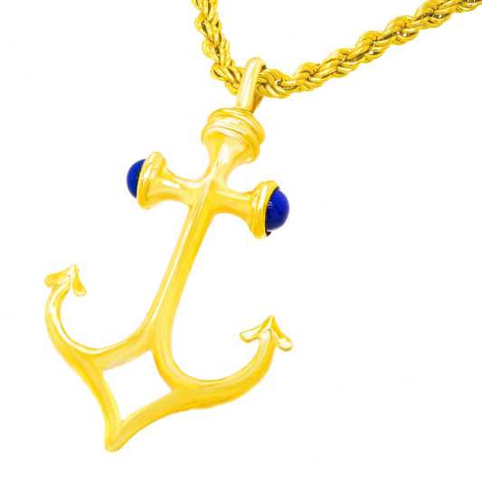 #23536 - Anchor Pendant with Lapis 18k