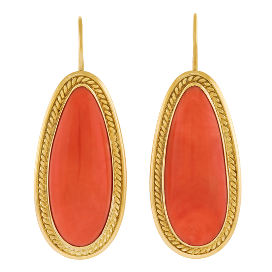 Sixties Coral Earrings 18k