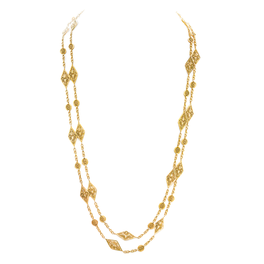 #23794 - Antique French Filigree Gold Necklace