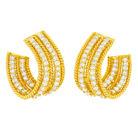 #23888 - Diamond-set Gold Earrings Swiss