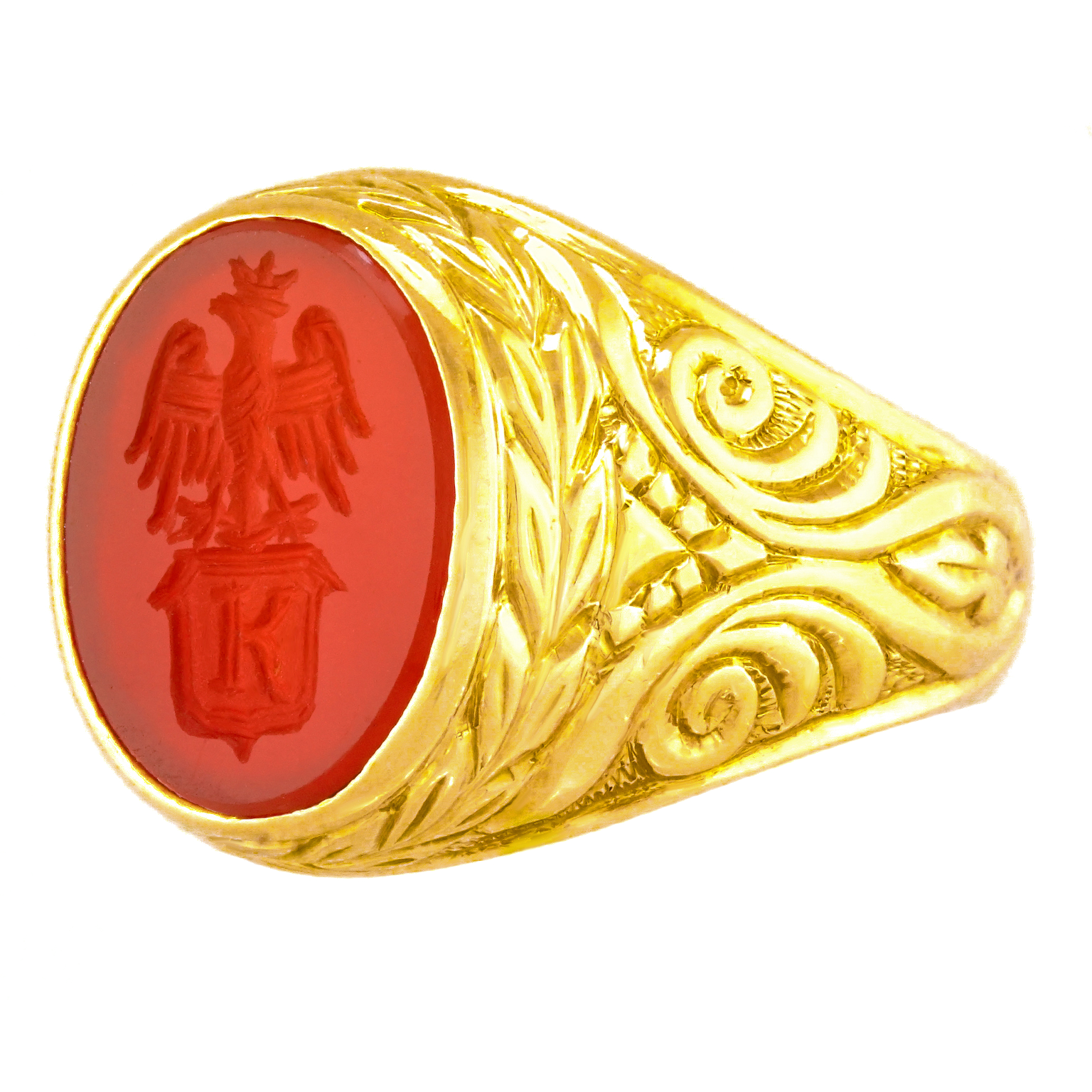 Victorian Signet Ring 18k c1880s Austria