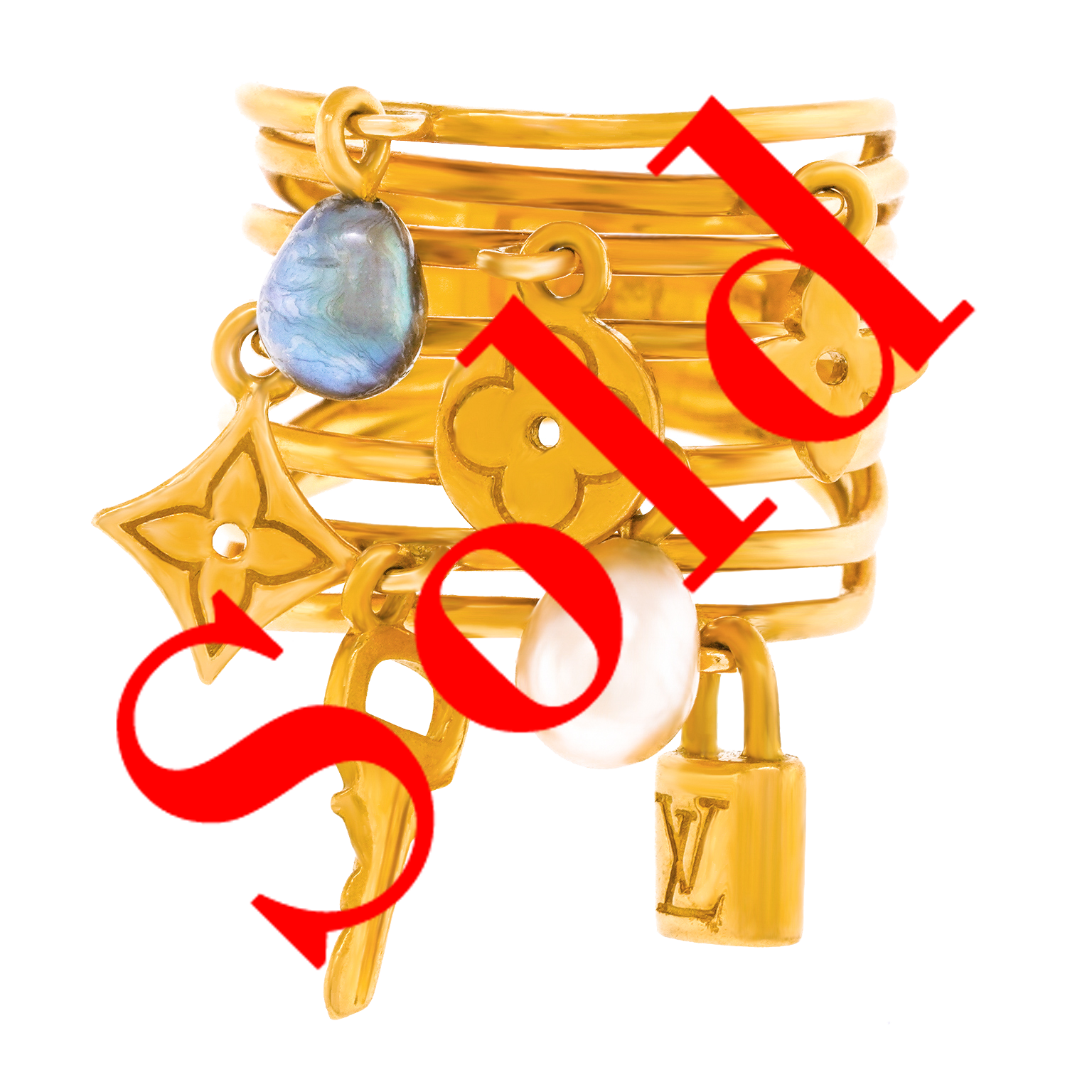 23996 - Louis Vuitton 18k Gold Charm Ring