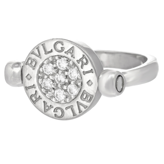 #24126 - Bvlgari Onyx and Diamond Zero Flip Ring