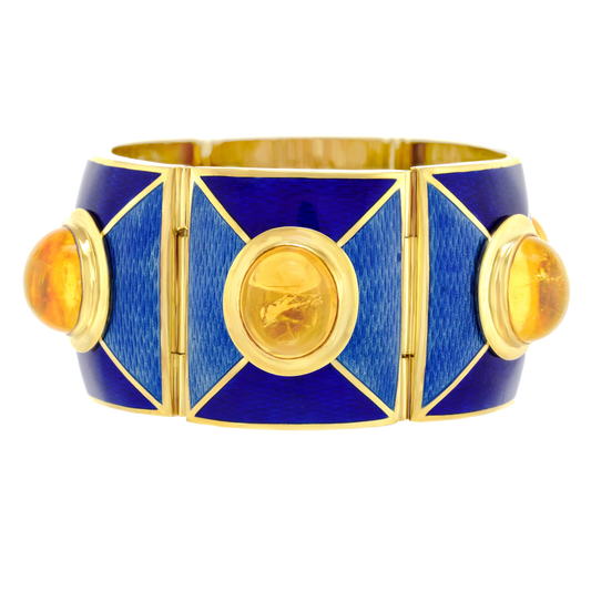 #24149 - Art Deco Enamel and Citrine Bracelet