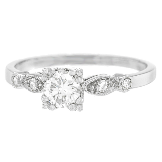 #24273 - Art Deco .42 Carat Diamond Engagement Ring, Platinum