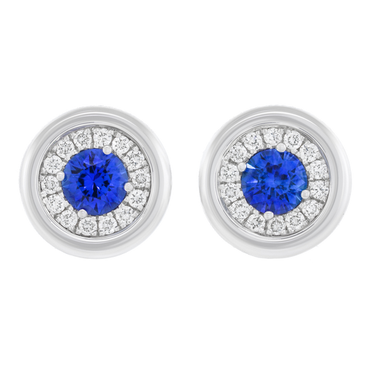 #24320 - Sapphire and Diamond Studs by Spark