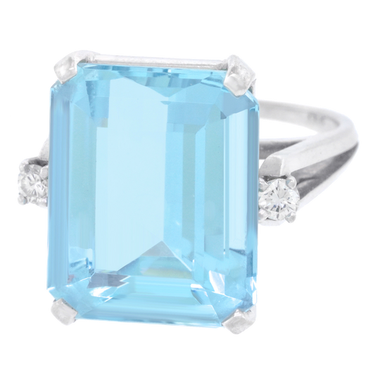 20.0 Carat Aquamarine and Diamond Ring