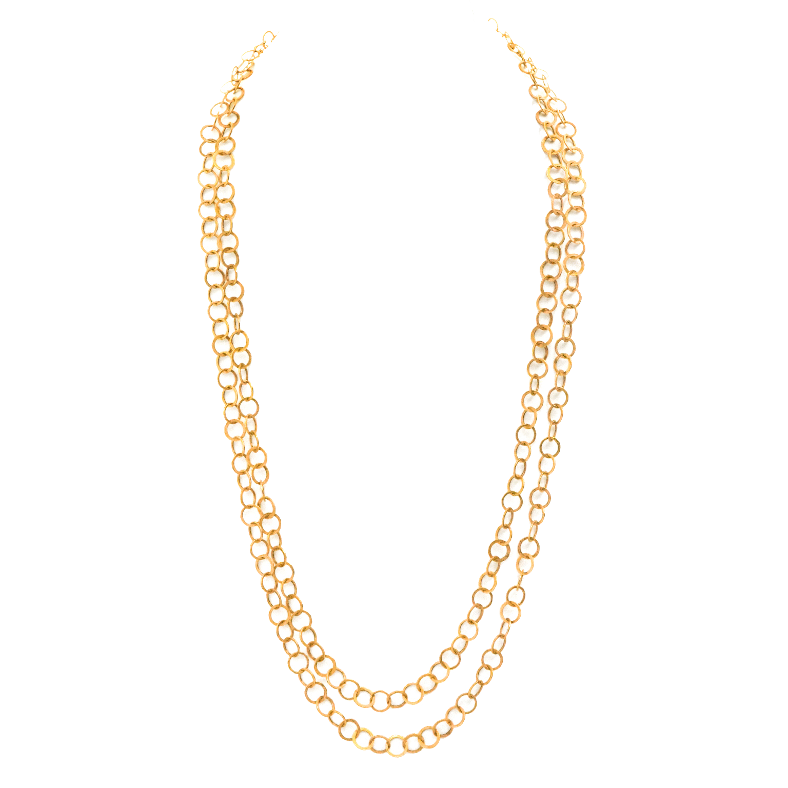 60Inch Gold Circle Link Necklace