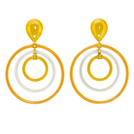 #24512 - Modernist Gold Chandelier Earrings 18k