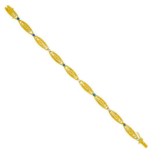 #24516 - Antique French Diamond and Sapphire Bracelet