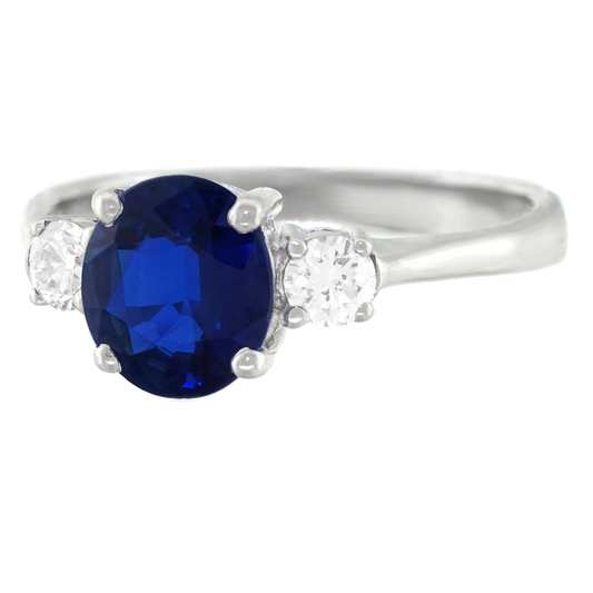 1.80 Carat Sapphire and Diamond-set Gold Ring
