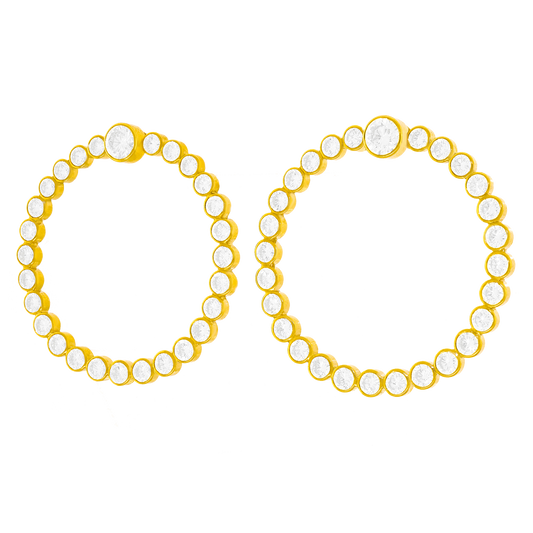 #24584 - Spectacular Diamond-set Yellow Gold Earrings