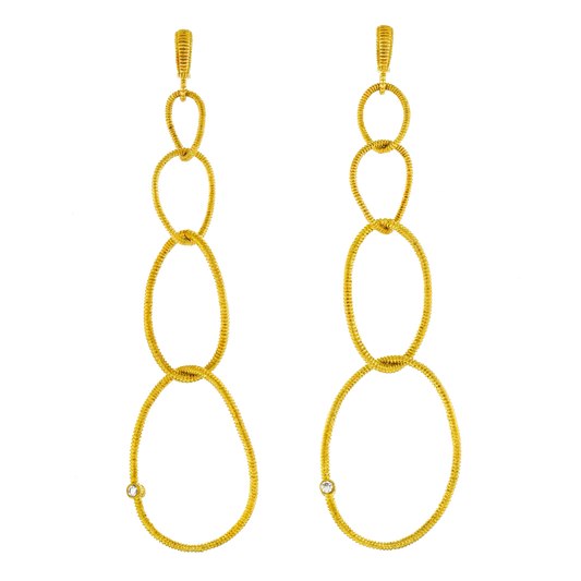 Judith Ripka Fabulous 4-Inch Gold Chandelier Earrings