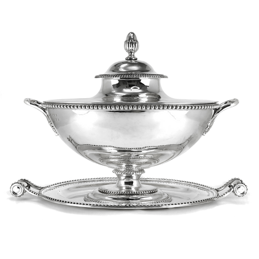 #24650 - Victorian Sterling Tureen with Platter c1850