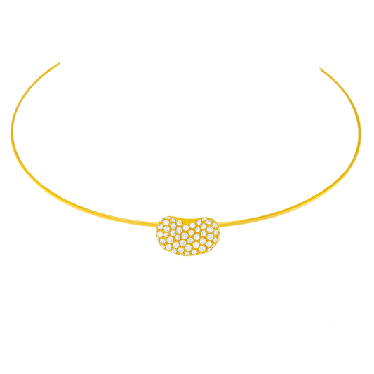 Elsa Peretti Diamond-set Bean Wire Necklace