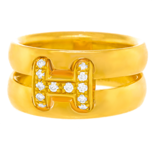 Hermès Hercules Diamond-set Gold Ring