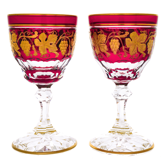 #24780 - Val St. Lambert Set of 14 Pampre D'Or Pattern Water Goblets