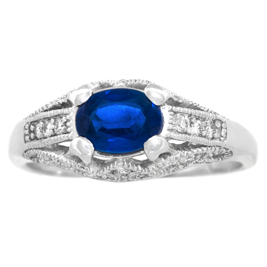 #24785 - Art Deco Sapphire and Diamond Ring