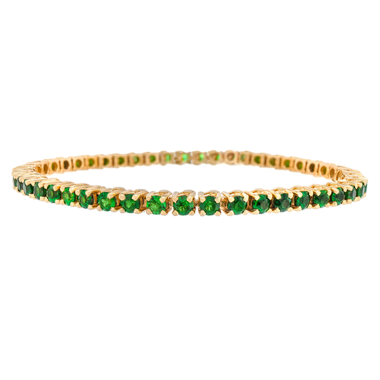 Sixties Colorful Green Garnet Line Bracelet