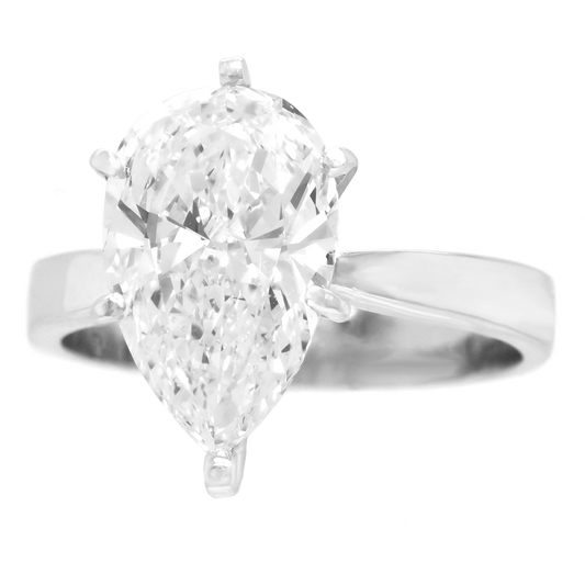 #24812 - 3.02 carat D SI1 Pear-shaped Diamond Engagement Ring